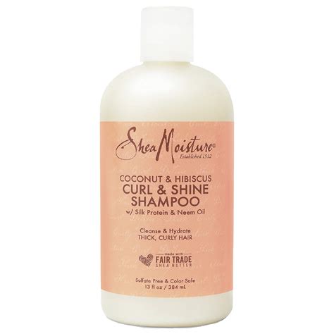 SheaMoisture Curl and Shine Coconut Shampoo for Curly Hair Coconut and ...