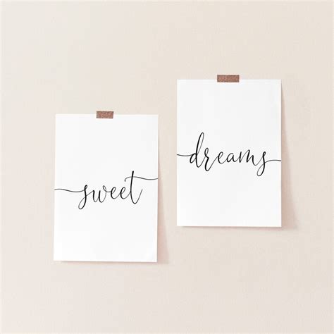 Sweet Dreams Typography Print Set Inspirational PRINTABLE | Etsy