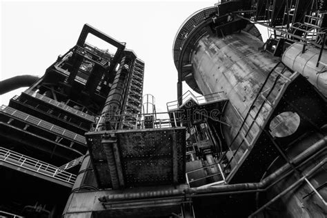 Black and White Abstract Industrial Backround Stock Image - Image of ...