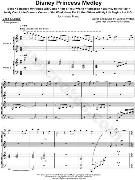 Print and download Disney Princess Medley sheet music by Bella & Lucas ...