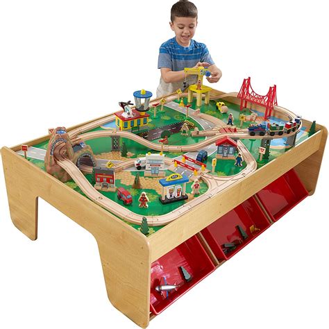 kidkraft-mountain-waterfall-wooden-train-table-set-120-piece-train-set ...