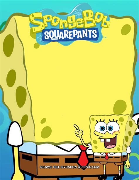 (FREE Invitations) SpongeBob SquarePants Birthday Invitations + Party ...