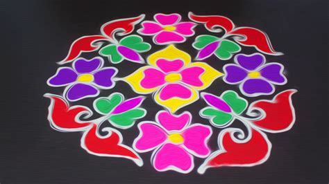 Simple Rangoli Design With Dots - symbol