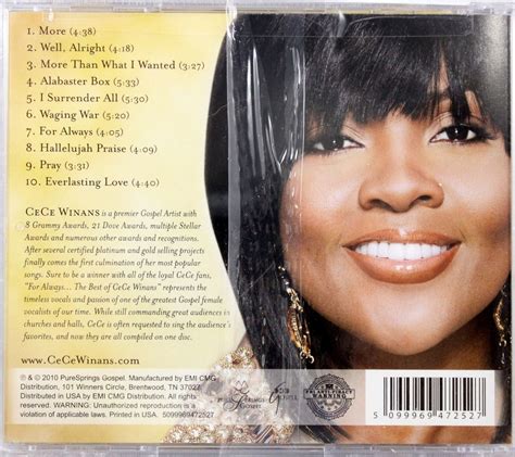 CeCe Winans The Best of: For Always NEW CD Christian Contemporary ...