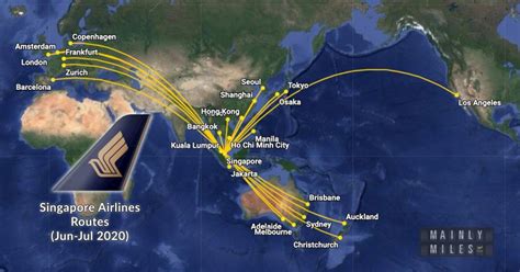 Singapore Airlines Flight Paths Map