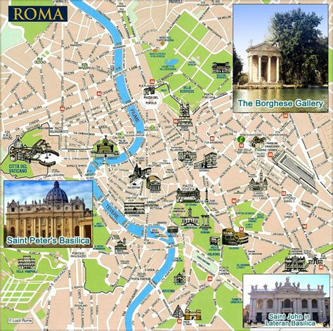 Large detailed tourist map of Rome city. Rome city large detailed ...