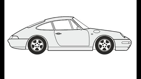 How to Draw a Porsche 911 Coupe / Как нарисовать Porsche 911 Coupe ...