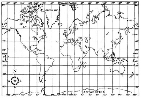 World Map with Latitude and Longitude Lines in 2021 | World map ...