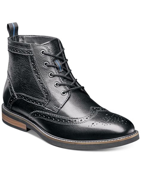 Nunn Bush Cotton Odell Wingtip Chukka Boots in Black for Men - Lyst