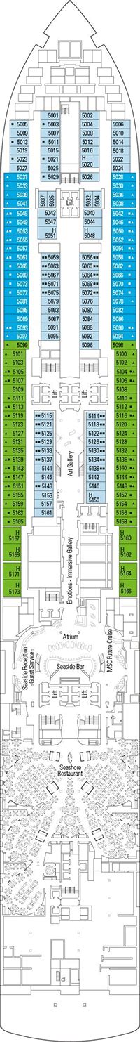 MSC Seaside Deck plan & cabin plan