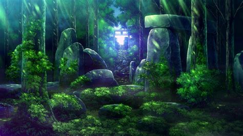 Anime Scenery Green Wallpapers - Wallpaper Cave