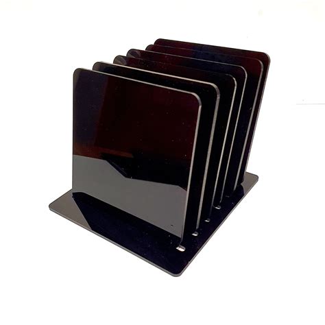 Black Acrylic Square Coaster Set - Art local