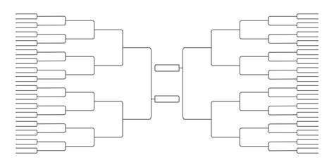 64 team tournament bracket championship template flat style design ...