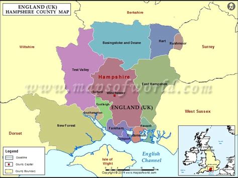 Hampshire County England Map - Corrie Christina