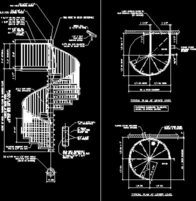 Spiral Staircase DWG Detail for AutoCAD • DesignsCAD