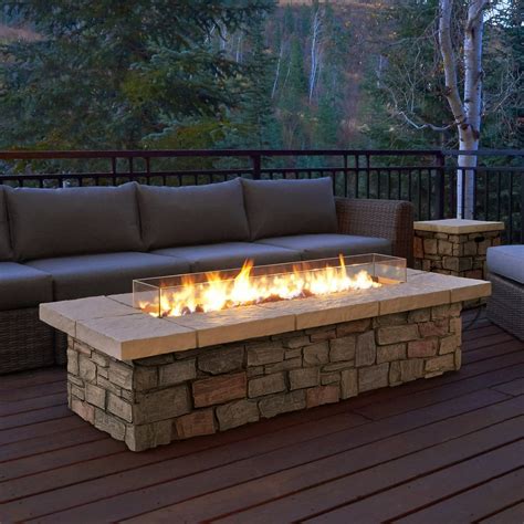 Real Flame Sedona Rectangle Propane Gas Fire Table with Optional Tank ...