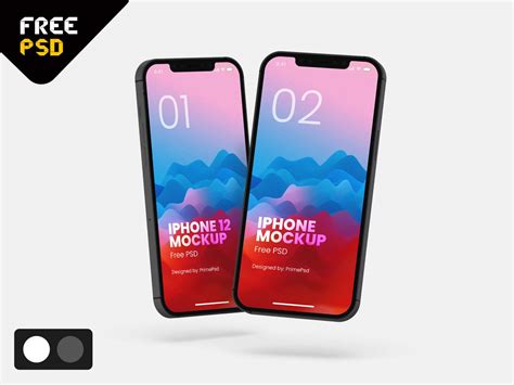 Floating iPhone 12 Mockup Free PSD Download - PrimePSD