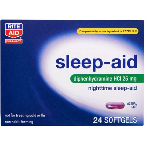 Rite Aid NightTime Sleep-Aid Softgels, Safe & Effective, Non-Habit ...