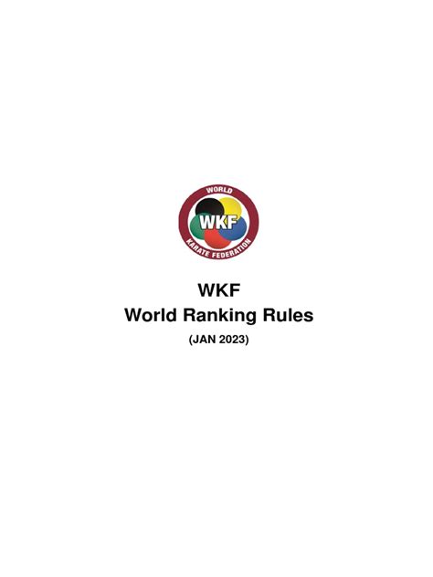 WKF Worldranking Rules2023 | PDF | Karate | Visual Impairment