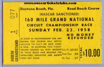 NascarTicketStubs.com Vintage Nascar Ticket Image Gallery