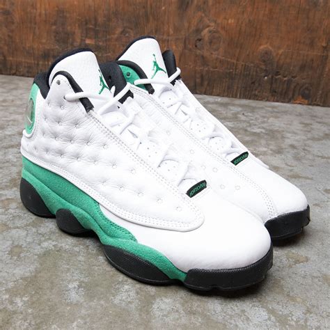 jordan big kids air jordan 13 retro gs white lucky green black