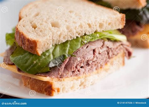 Deli Style Roast Beef Sandwich Stock Photo - Image of fried, meat ...