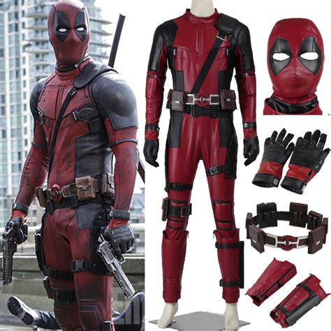 2016 Superhero carnival costume adult Xmen RED Deadpool Wade Wilson ...