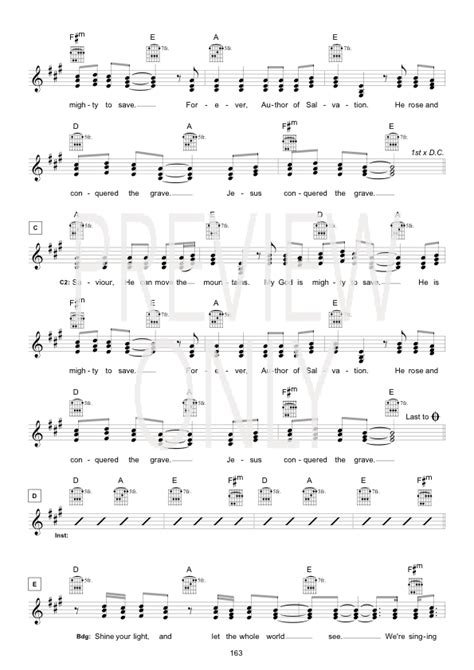 Mighty To Save Lead Sheet, Lyrics, & Chords | Hillsong Worship ...