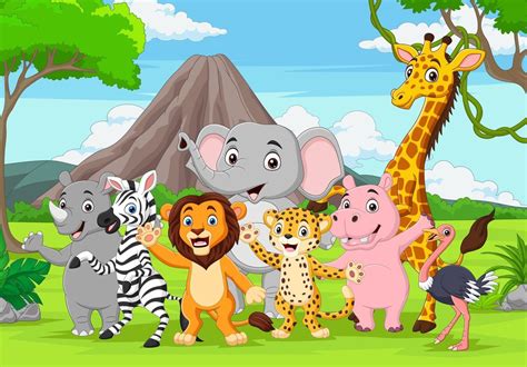 Cartoon Jungle Animals Vector Art, Icons, and Graphics for Free Download