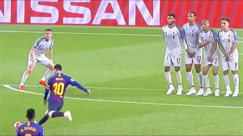 Messi Free kick Goal Vs Liverpool | What A Goal! - YouTube