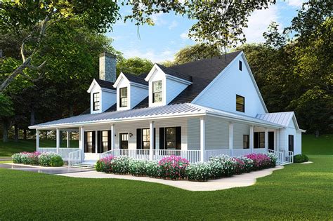 Country Style House Plan - 4 Beds 3 Baths 2180 Sq/Ft Plan #17-2503 ...