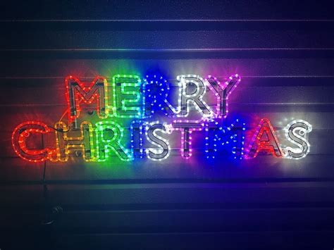 Colourful Merry Christmas Rope Light Motif