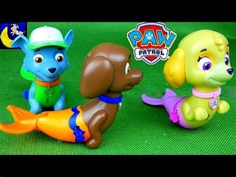 Paw Patrol Mer Pup Toys! Mermaid Magic Skye, Rocky & Zuma Plus All Star ...