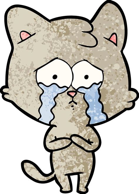 gato llorando de dibujos animados 12371908 Vector en Vecteezy