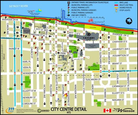 Windsor city center map - Ontheworldmap.com