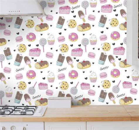 Dessert themed Kitchen Vinyl Wallpaper - TenStickers