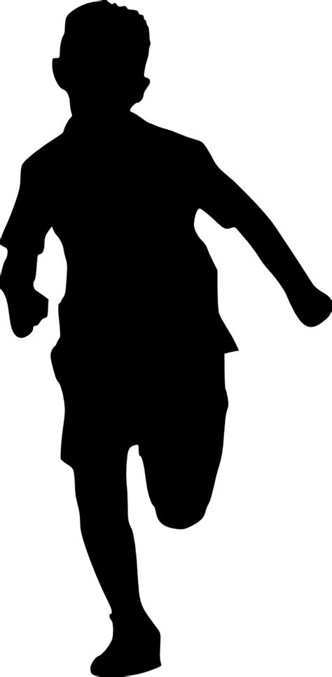 10 Kid Children Running Silhouette (PNG Transparent) | OnlyGFX.com