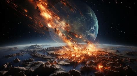 Premium AI Image | Meteor impact space astronomy photo realistic