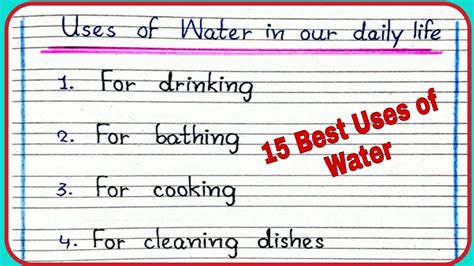 Different Uses Of Water In Our Daily Life