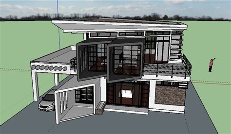 2-storey Modern Zen House Design (SketchUp Model) - CAD Files, DWG ...