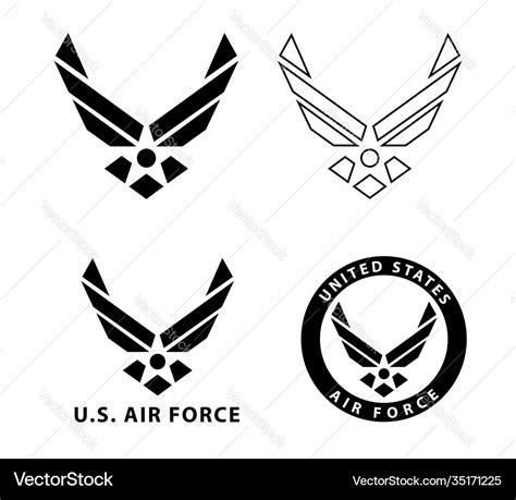 Usa us air force logo sign symbol Royalty Free Vector Image