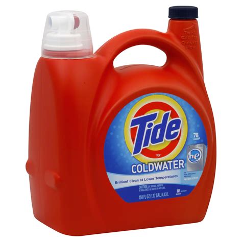 Tide HE Coldwater Detergent, Fresh Scent, 150 fl oz (1.17 gl) 4.43 lt