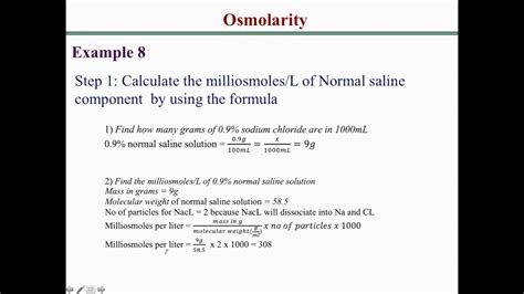 How to solve osmolarity calculation problems 4 - YouTube