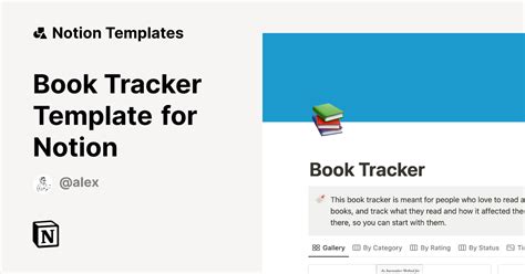 Book Tracker Template for Notion Template | Notion Marketplace