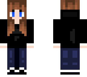 the black hoodie girl | Minecraft Skin