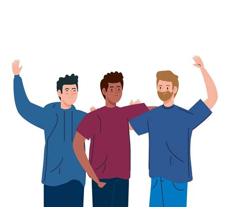 happy men together, group of male friends | Friends illustration, Man ...