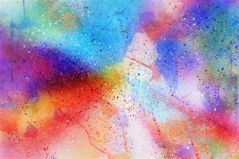 Multicolored abstract painting, Abstraction, Spots, Watercolor HD ...