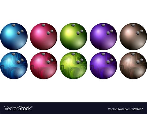 Bowling balls in different colors Royalty Free Vector Image