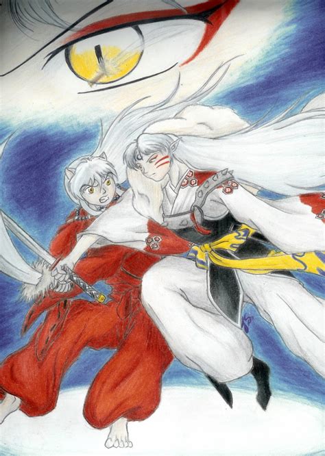 Inuyasha and Sesshomaru fighting by Lare - Fanart Central