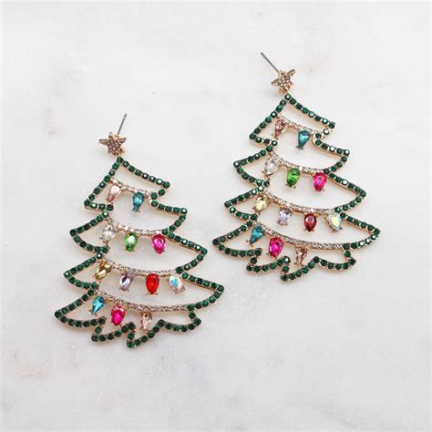 Christmas Lights Rhinestone Earrings - Best of Everything | Online Shopping